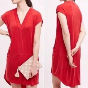 Anthropologie Dolan. Left Coast Lola Cocoon Red Petite Tunic Dress Size XS